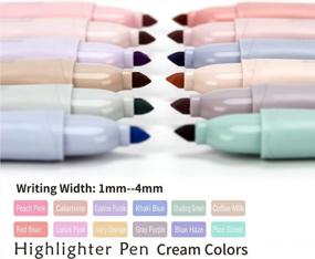 img 2 attached to ZEYAR Aesthetic Highlighter Pen Marker, наконечник кремового цвета, чернила на водной основе, быстросохнущие, без кровотечения, для заметок по изучению Библии, школьный офис (12 кремовых цветов)