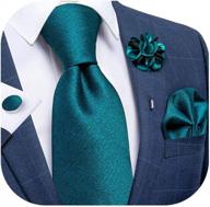 мужской галстук dibangu с тканым шелковым галстуком, носовым платком и брошью на лацкане с узорами пейсли, клетчатой ​​ткани, однотонным узором и цветочным орнаментом логотип