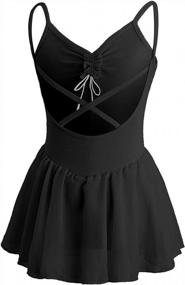 img 3 attached to Skirted Short-Sleeve Leotard Dress For Girls' Ballet And Dance Performance By Daydance