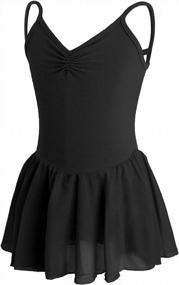 img 4 attached to Skirted Short-Sleeve Leotard Dress For Girls' Ballet And Dance Performance By Daydance