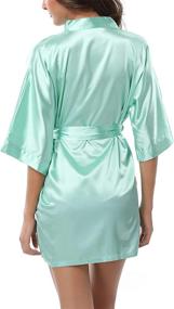 img 1 attached to Women'S Bridal Party Short Kimono Satin Robe Bathrobe Nightgown Silky Pajama Gown For Bride And Bridesmaids