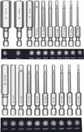 20-piece hex head allen wrench drill bit set - sae metric sizes | 1/4 inch hex shank | s2 steel | magnetic | 2.3 inches long for improved accuracy and precision (hex head) logo