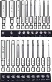 img 4 attached to 20-Piece Hex Head Allen Wrench Drill Bit Set - SAE Metric Sizes | 1/4 Inch Hex Shank | S2 Steel | Magnetic | 2.3 Inches Long For Improved Accuracy And Precision (Hex Head)