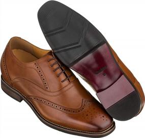 img 1 attached to Step Up Your Style With CALTO'S 2.6-Inch Taller Dark Brown Leather Elevator Oxfords For Men