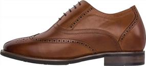 img 2 attached to Step Up Your Style With CALTO'S 2.6-Inch Taller Dark Brown Leather Elevator Oxfords For Men