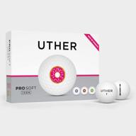 uther pro soft icon golf balls: pro distance, high trajectory + spin & extra soft feel (pack of 12) logo