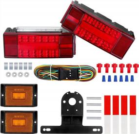img 4 attached to 🚗 LIMICAR Trailer Lights: Upgraded IP68 Halo Glow Kit for Trucks, Marine RVs, Boats, and Campers - Brake, Stop, Turn, and Tail Lights with License Plate LED - Includes 25ft Wiring Harness