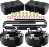 🛠️ 3-inch front and 2-inch rear leveling lift kit for 2007-2020 toyota tundra 2wd/4wd, front strut spacers and black leveling lift block kit with extended square u-bolts - compatible with 2007-2020 tundra 2x2/4x4 логотип