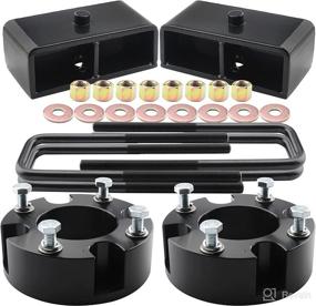 img 4 attached to 🛠️ 3-inch Front and 2-inch Rear Leveling Lift Kit for 2007-2020 Toyota Tundra 2WD/4WD, Front Strut Spacers and Black Leveling Lift Block Kit with Extended Square U-Bolts - Compatible with 2007-2020 Tundra 2X2/4X4