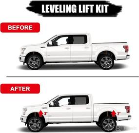 img 1 attached to 🛠️ 3-inch Front and 2-inch Rear Leveling Lift Kit for 2007-2020 Toyota Tundra 2WD/4WD, Front Strut Spacers and Black Leveling Lift Block Kit with Extended Square U-Bolts - Compatible with 2007-2020 Tundra 2X2/4X4