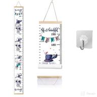 📏 height wall chart for kids with artistic hanging rulers – nursery wall decor for measuring growth and adding visual appeal (mx 7.9 x 79in) logo