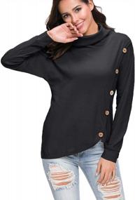 img 2 attached to Levaca Women'S Cowl Neck Tunic Top With Buttons, Long Sleeves And Split Hem For Casual Comfort
