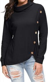 img 3 attached to Levaca Women'S Cowl Neck Tunic Top With Buttons, Long Sleeves And Split Hem For Casual Comfort