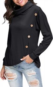 img 4 attached to Levaca Women'S Cowl Neck Tunic Top With Buttons, Long Sleeves And Split Hem For Casual Comfort