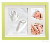 📸 lime clay hand/footprint photo frame for babies, kids, and pets - create lasting memories with "pose"ies - includes frame, roller, mounting hardware, and instructions logo