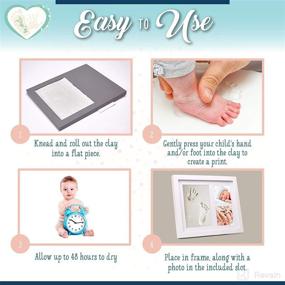 img 1 attached to 📸 Lime Clay Hand/Footprint Photo Frame for Babies, Kids, and Pets - Create Lasting Memories with "Pose"ies - Includes Frame, Roller, Mounting Hardware, and Instructions