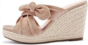img 2 attached to Step Up Your Summer Style With Women'S Espadrille Wedge Sandals Featuring Bow Tie And Platform Design