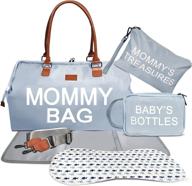 versatile 3 set diaper tote: ideal bag for travel, overnight, maternity + bonus accessories! logo