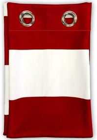 img 1 attached to Red And White Stripe Room Darkening Window Curtains With Grommet Top - Set Of 2 Panels, Each 52"X84" - DriftAway Mia Stripe Collection