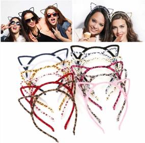 img 4 attached to 12PCS Fluffy Cat Ears Hair Headbands In 12 Vibrant Colors - Perfect For Cat-Themed Birthday Parties And Daily Wear