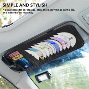 img 1 attached to 🚗 TUTUDOW Car CD Case Holder: Convenient Sun Visor Organizer with 12 DVD Storage Sleeves for Vehicles