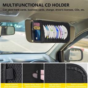 img 3 attached to 🚗 TUTUDOW Car CD Case Holder: Convenient Sun Visor Organizer with 12 DVD Storage Sleeves for Vehicles