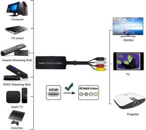 img 3 attached to Многофункциональный преобразователь HDMI в AV и S-Video для высококачественного просмотра мультимедиа