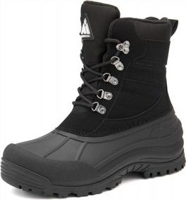 img 4 attached to Men'S Waterproof Winter Snow Boots - Warm Lined Non Slip Outdoor Work Hiking Boot