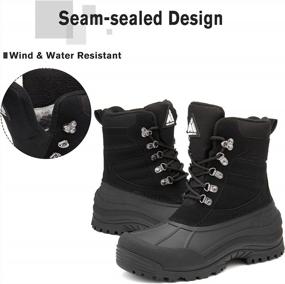 img 2 attached to Men'S Waterproof Winter Snow Boots - Warm Lined Non Slip Outdoor Work Hiking Boot