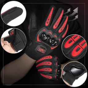 img 3 attached to Red L Motorcycle Gloves: Breathable, Touchscreen & Anti-Slip For Men Women | Hard Knuckles Protection For Motocross, BMX ATV MTB Cycling, Road Racing - COFIT