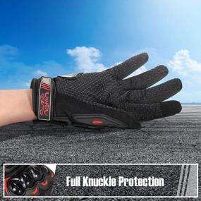 img 1 attached to Red L Motorcycle Gloves: Breathable, Touchscreen & Anti-Slip For Men Women | Hard Knuckles Protection For Motocross, BMX ATV MTB Cycling, Road Racing - COFIT