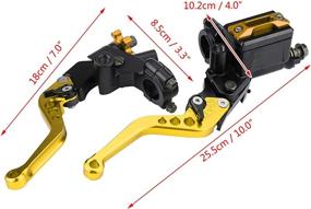 img 3 attached to 🏍️ Qiilu 7/8"(22mm) Adjustable Motorcycle Brake Clutch Master Cylinder Levers with Reservoir (Gold), Universal Pair