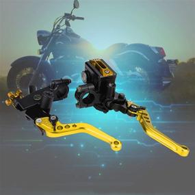 img 1 attached to 🏍️ Qiilu 7/8"(22mm) Adjustable Motorcycle Brake Clutch Master Cylinder Levers with Reservoir (Gold), Universal Pair