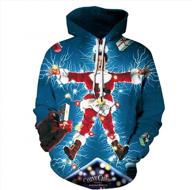 fun and festive 3d digital printed ugly christmas sweatshirt hoodie with pockets for women and men logo