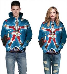 img 2 attached to Fun And Festive 3D Digital Printed Ugly Christmas Sweatshirt Hoodie With Pockets For Women And Men