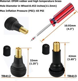 img 2 attached to 🔧 Dr.Roc Tire Valve Stem Tool Set – 1 x Valve Stem Installer, 10 x Brass & Ozone Resistant EPDM Snap-in Tire Valve Stem with Valve Cores (6 x TR412, 4 x TR413), 1 x Valve Core Remover