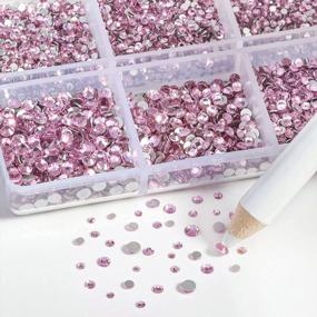 img 2 attached to 7200Pcs Light Rose/Light Pink Flatback Rhinestones, Mixed 6 Sizes With Wax Pencil Kit - Perfect For Nail Crafts & DIY Projects!