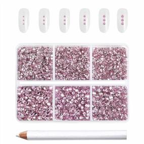 img 4 attached to 7200Pcs Light Rose/Light Pink Flatback Rhinestones, Mixed 6 Sizes With Wax Pencil Kit - Perfect For Nail Crafts & DIY Projects!