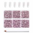 7200pcs light rose/light pink flatback rhinestones, mixed 6 sizes with wax pencil kit - perfect for nail crafts & diy projects! logo