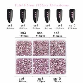 img 1 attached to 7200Pcs Light Rose/Light Pink Flatback Rhinestones, Mixed 6 Sizes With Wax Pencil Kit - Perfect For Nail Crafts & DIY Projects!