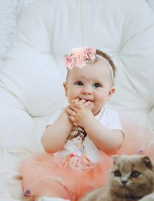 img 3 attached to 🌸 Oaoleer Baby Girl Floral Headbands Set - Delicate Flower Trio for Newborns and Toddlers