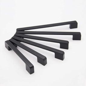 img 2 attached to 10-Pack Black Square Cabinet Handles With Modern Design For Kitchen And Bathroom Cabinets - Zinc Alloy Drawer Pulls With 3-3/4 Inch Hole Centers - By YUFER