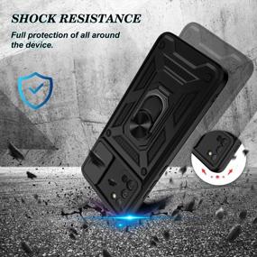 img 2 attached to Military Grade Shockproof Protective Case For Samsung Galaxy A02S 6.5Inch - DONWELL With Screen Protector & Magnetic Ring Kickstand/Camera Cover - Black