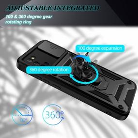 img 1 attached to Military Grade Shockproof Protective Case For Samsung Galaxy A02S 6.5Inch - DONWELL With Screen Protector & Magnetic Ring Kickstand/Camera Cover - Black
