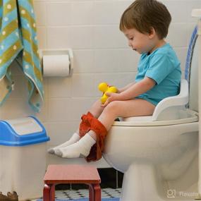 img 1 attached to 🪜 Houchics Wooden 2Pack Step Stool for Kids: Non-Slip Bathroom & Kitchen Wood Stools, Walnut Color