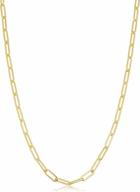 solid 14k yellow gold filled 3.1 mm paperclip chain necklace - minimalist jewelry for women logo