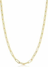img 4 attached to Solid 14K Yellow Gold Filled 3.1 Mm Paperclip Chain Necklace - Minimalist Jewelry For Women