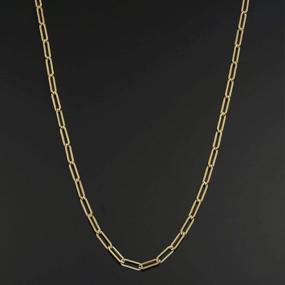 img 3 attached to Solid 14K Yellow Gold Filled 3.1 Mm Paperclip Chain Necklace - Minimalist Jewelry For Women