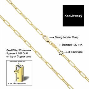 img 2 attached to Solid 14K Yellow Gold Filled 3.1 Mm Paperclip Chain Necklace - Minimalist Jewelry For Women