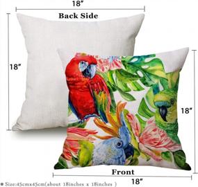 img 3 attached to Cute And Colorful Bird Parrot Cartoon Pillowcase For Home Decor - 18X18 Inches